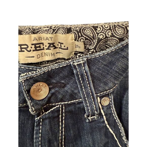 Ariat R.E.A.L Denim Womens 29R Mid-Rise Bootcut Jeans With Embroidered Back Pock - Picture 2 of 7